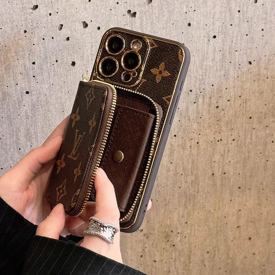 Premium Wallet Phone Case with Zipper Pocket