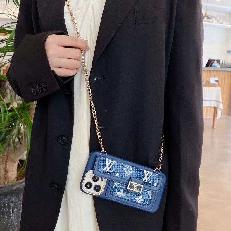 Wallet Phone Case with Chain Strap