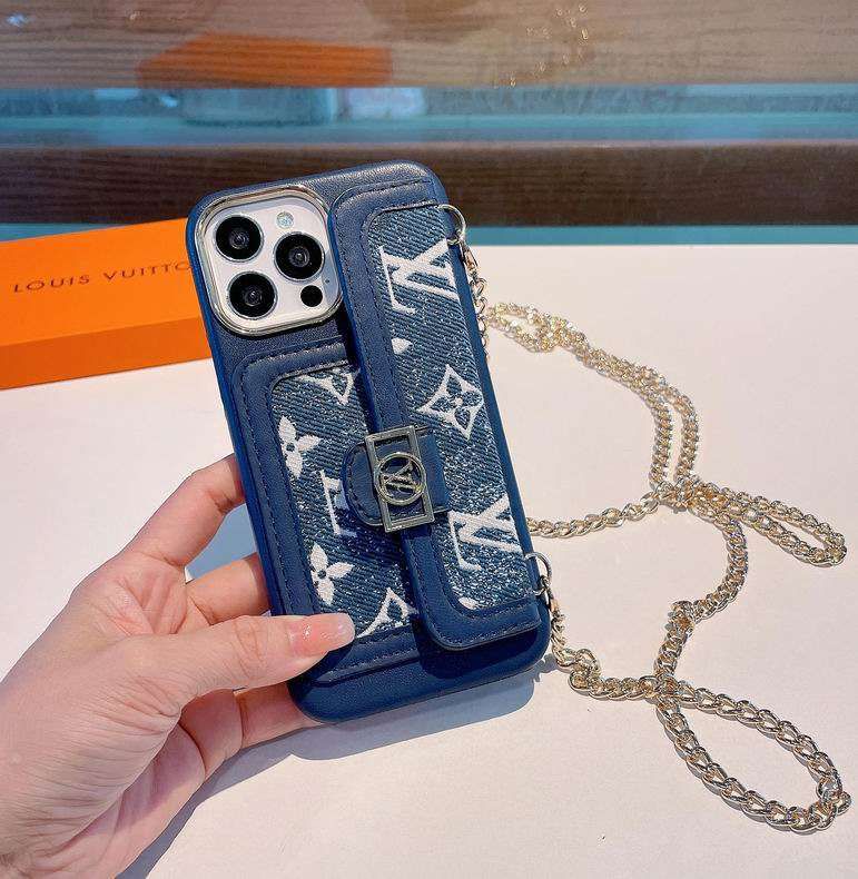 Wallet Phone Case with Chain Strap