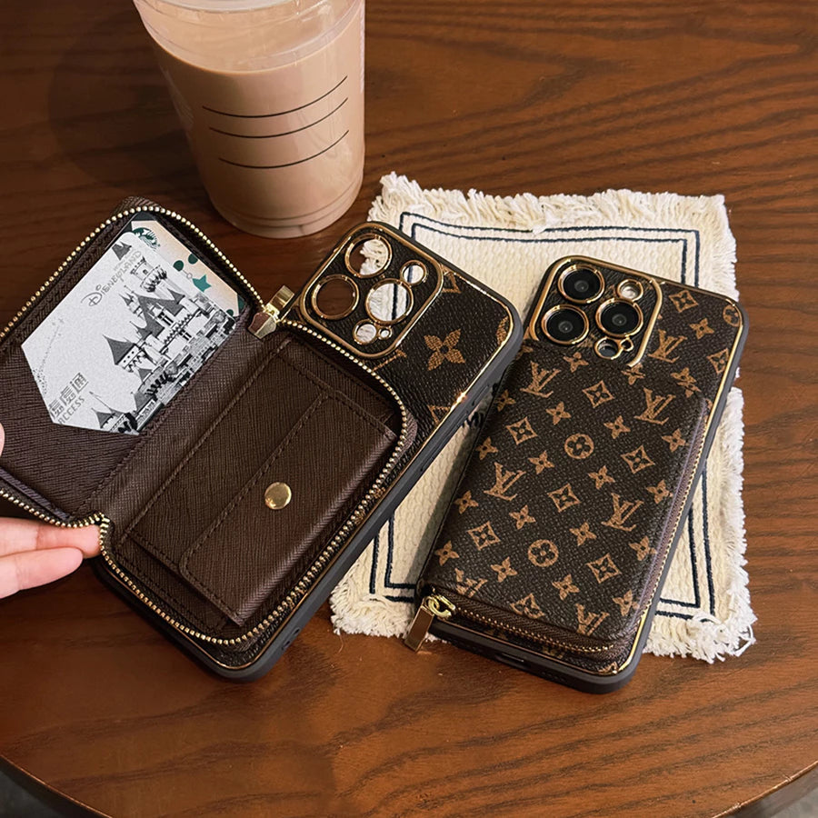 Premium Wallet Phone Case with Zipper Pocket